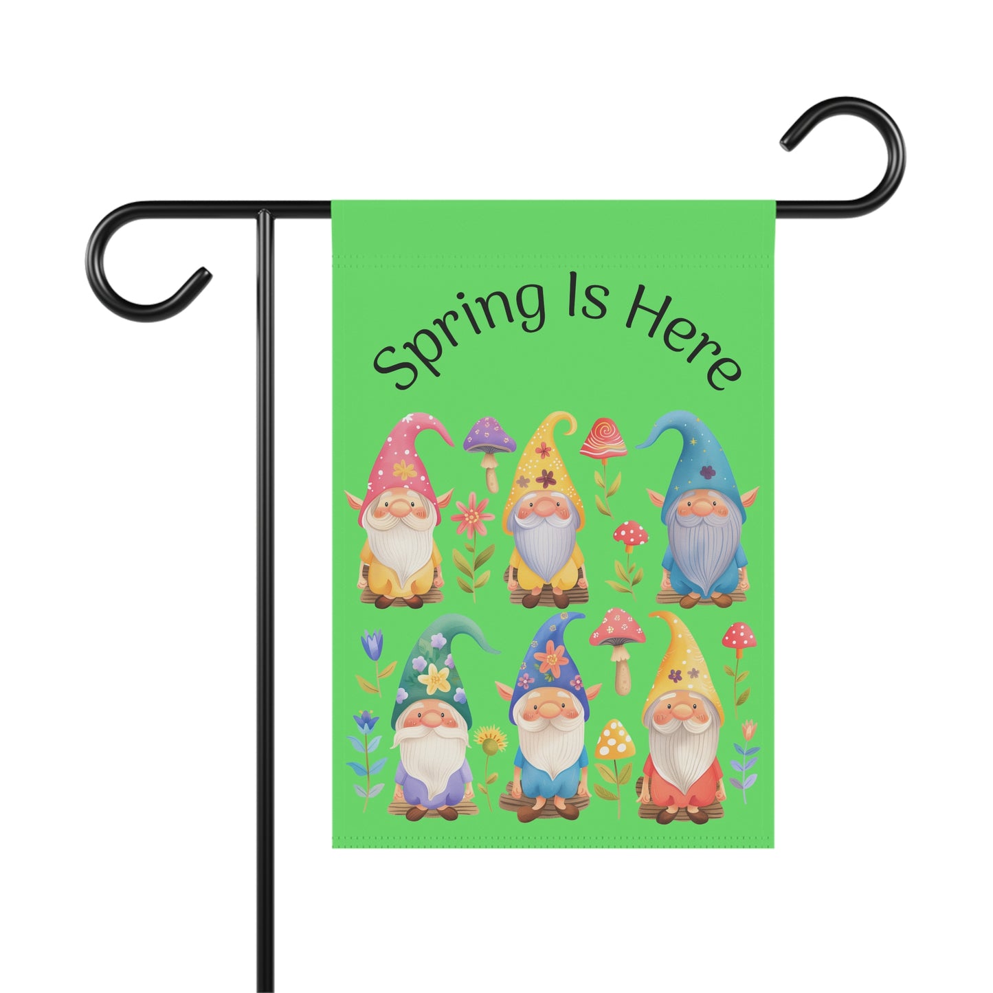 Spring Is Here Gnome Garden Flag – Decorative House & Yard Banner