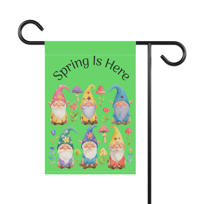 Spring Is Here Gnome Garden Flag – Decorative House & Yard Banner