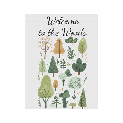 Cozy Woodland Garden & House Banner — Cute Cartoon Forest Decor