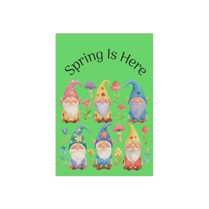 Spring Is Here Gnome Garden Flag – Decorative House & Yard Banner
