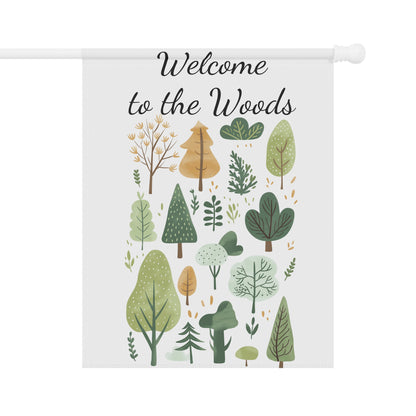 Cozy Woodland Garden & House Banner — Cute Cartoon Forest Decor